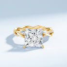 IGI Certified 5 Carat Princess Cut Lab Grown Diamond Huge Engagement Ring with Braided Band Lab - ( E-VS1 ) - Rosec Jewels