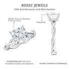 Rosec Jewels-IGI Certified 3 Carat Princess Cut Lab Grown Diamond Hidden Halo Engagement Ring with Infinity Band