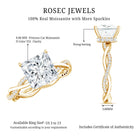 Rosec Jewels-IGI Certified 3 Carat Princess Cut Lab Grown Diamond Hidden Halo Engagement Ring with Infinity Band