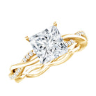 Rosec Jewels-IGI Certified 2 Carat Princess Cut Lab Diamond Braided Engagement Ring with Hidden Halo