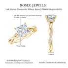 Rosec Jewels-IGI Certified 2 Carat Princess Cut Lab Diamond Braided Engagement Ring with Hidden Halo