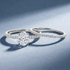 IGI Certified 1 Carat Lab Grown Diamond Engagement Ring with Wedding Band Set Lab - ( E-VS1 ) - Rosec Jewels