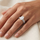 IGI Certified 1 Carat Lab Grown Diamond Engagement Ring with Wedding Band Set Lab - ( E-VS1 ) - Rosec Jewels