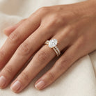 IGI Certified 1 Carat Lab Grown Diamond Engagement Ring with Wedding Band Set Lab - ( E-VS1 ) - Rosec Jewels