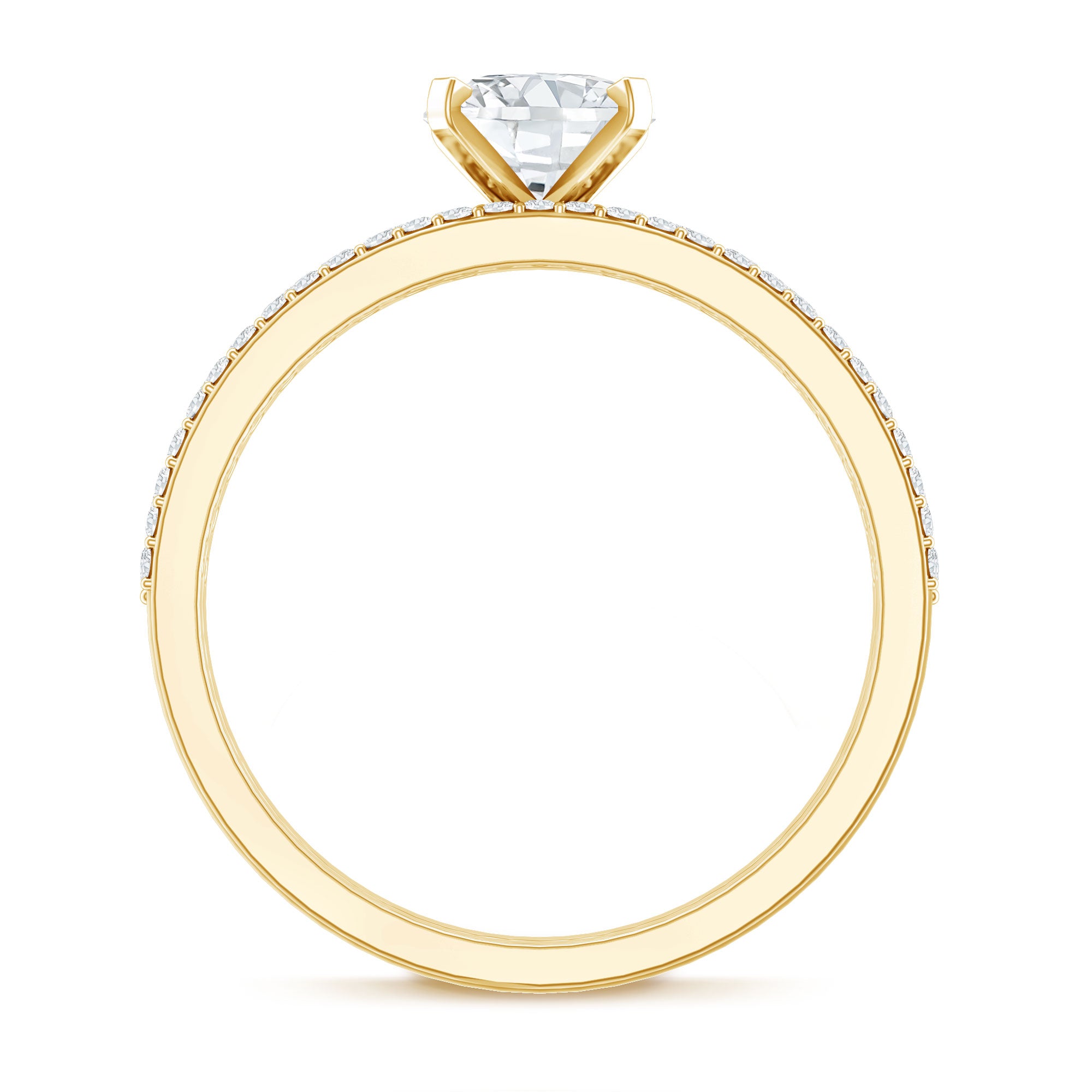Rosec Jewels-IGI Certified 1 Carat Lab Grown Diamond Engagement Ring with Wedding Band Set