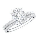 IGI Certified 2 Carat Lab Grown Diamond Oval Wedding Ring Set Lab - ( E-VS1 ) - Rosec Jewels