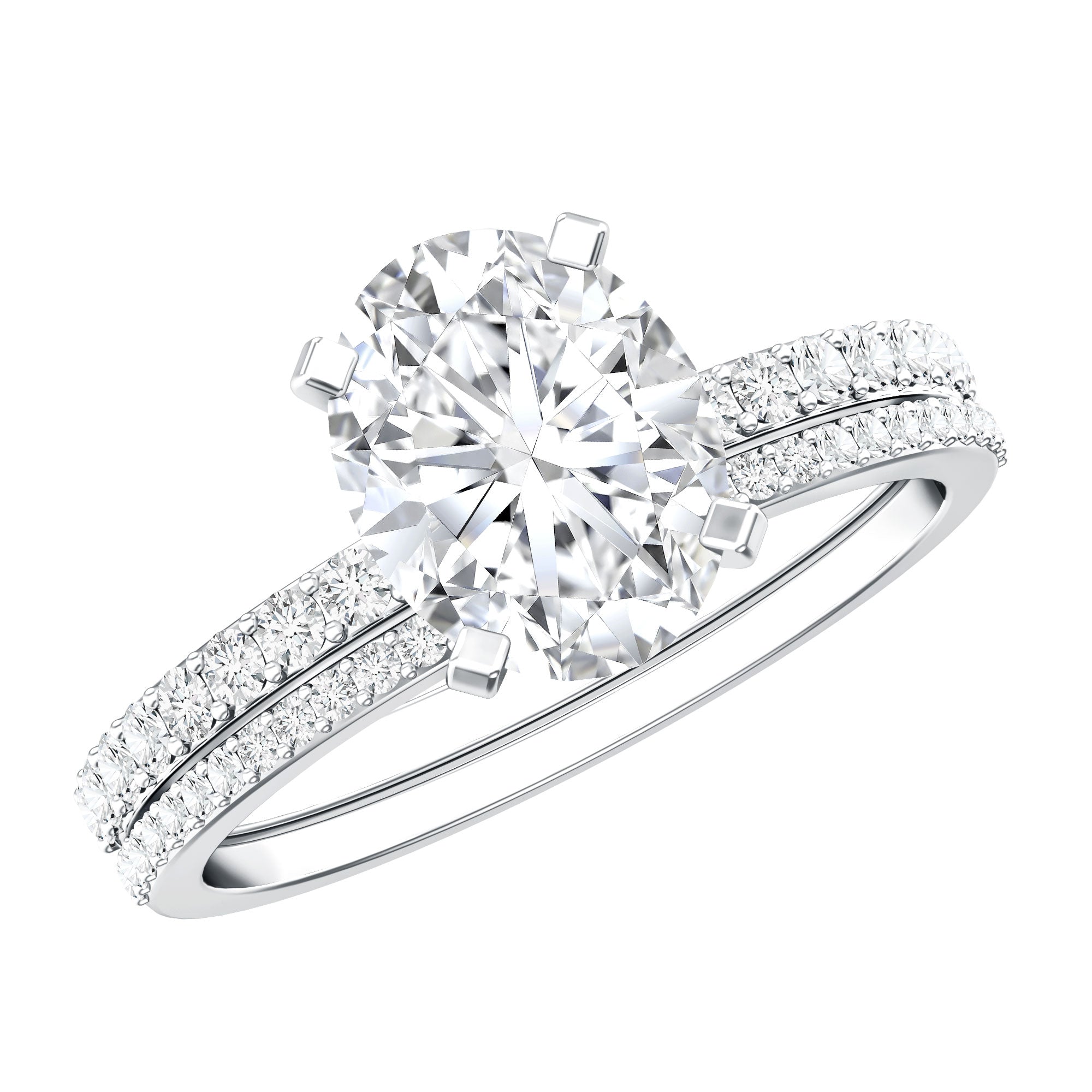 Rosec Jewels-IGI Certified 2 Carat Lab Grown Diamond Oval Wedding Ring Set