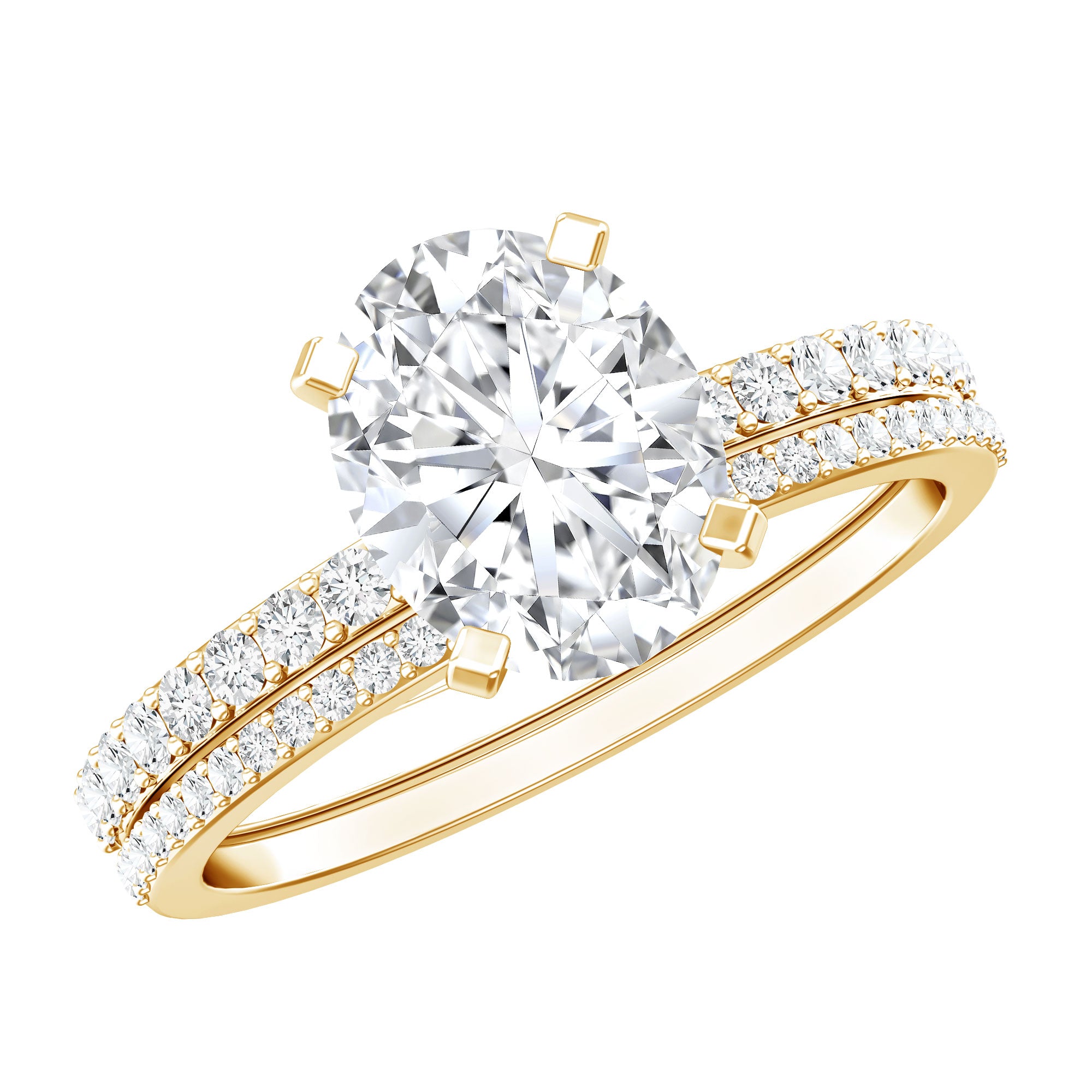 Rosec Jewels-IGI Certified 2 Carat Lab Grown Diamond Oval Wedding Ring Set