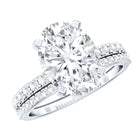 Rosec Jewels-3 Carat Oval Shaped Lab Grown Diamond Bridal Ring Set with IGI Certificate