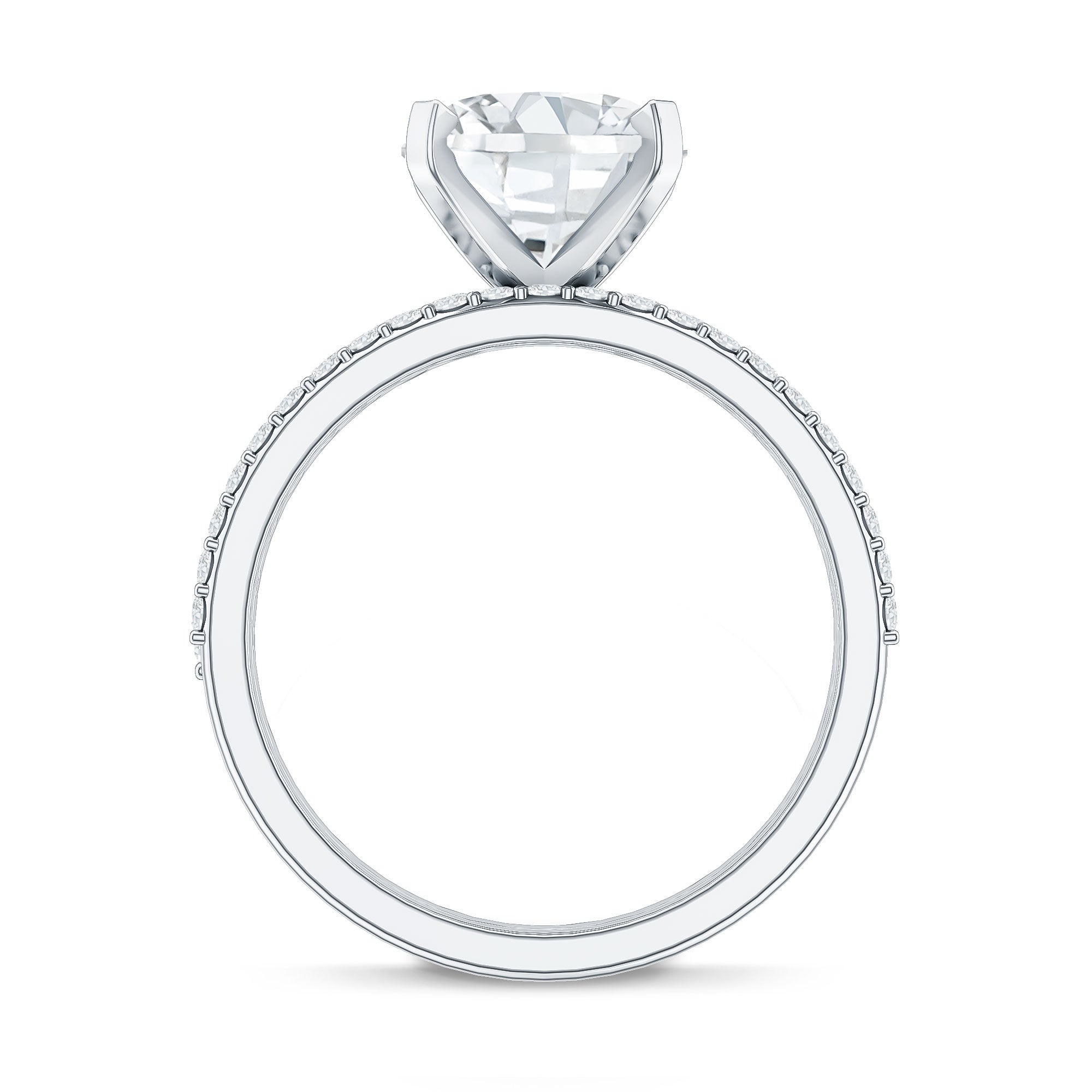 Rosec Jewels-3 Carat Oval Shaped Lab Grown Diamond Bridal Ring Set with IGI Certificate