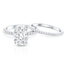 Rosec Jewels-3 Carat Oval Shaped Lab Grown Diamond Bridal Ring Set with IGI Certificate