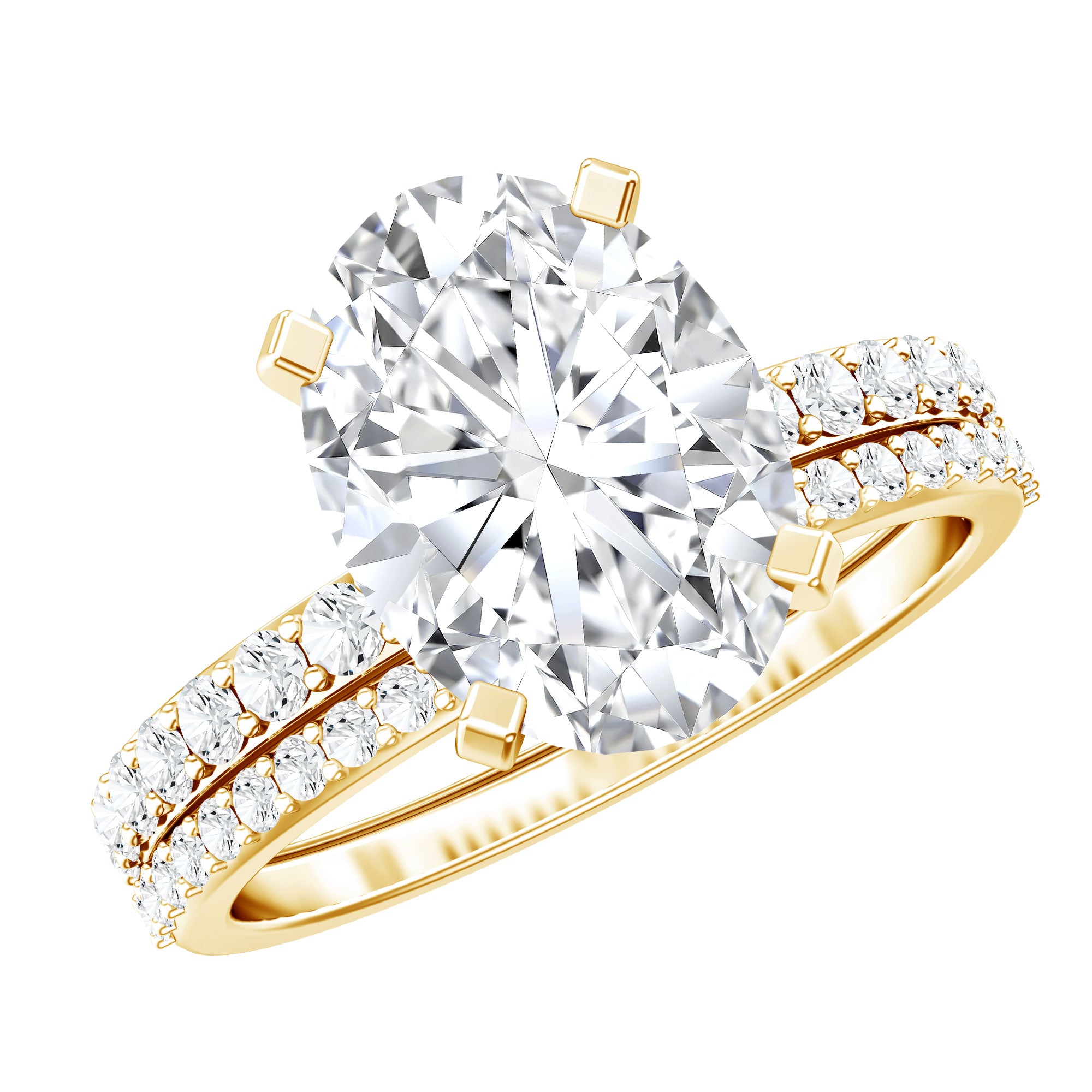 Rosec Jewels-3 Carat Oval Shaped Lab Grown Diamond Bridal Ring Set with IGI Certificate