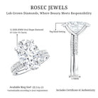 Rosec Jewels-4 Carat Huge Oval Lab Grown Diamond Solitaire Bridal Ring Set with IGI Certificate