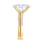 Rosec Jewels-4 Carat Huge Oval Lab Grown Diamond Solitaire Bridal Ring Set with IGI Certificate