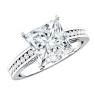 Solitaire Princess Cut Lab Grown Diamond Engagement Ring 4 Carat IGI Certified Lab - ( E-VS1 ) - Rosec Jewels