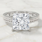 Solitaire 5 Carat Lab Grown Diamond Princess Cut Engagement Ring IGI Certified Lab - ( E-VS1 ) - Rosec Jewels