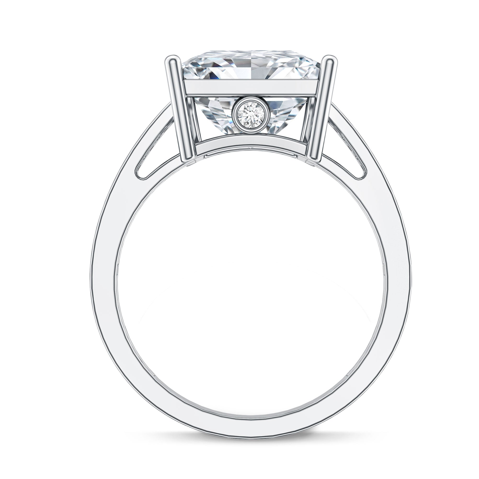 Rosec Jewels-Solitaire 5 Carat Lab Grown Diamond Princess Cut Engagement Ring IGI Certified