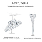 3 Carat Princess Cut Lab Grown Diamond Split Shank Engagement Ring IGI Certified Lab - ( E-VS1 ) - Rosec Jewels