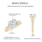 3 Carat Princess Cut Lab Grown Diamond Split Shank Engagement Ring IGI Certified Lab - ( E-VS1 ) - Rosec Jewels