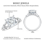 Rosec Jewels-IGI Certified Princess Cut Lab Grown Diamond 4 Carat Engagement Ring in Split Shank