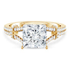 Rosec Jewels-IGI Certified Princess Cut Lab Grown Diamond 4 Carat Engagement Ring in Split Shank