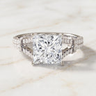 IGI Certified Big 5 Carat Lab Grown Diamond Princess Cut Engagement Ring with Split Shank Lab - ( E-VS1 ) - Rosec Jewels