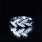 Rosec Jewels-Nature Inspired Lab Grown Diamond Olive Leaf Branch Ring