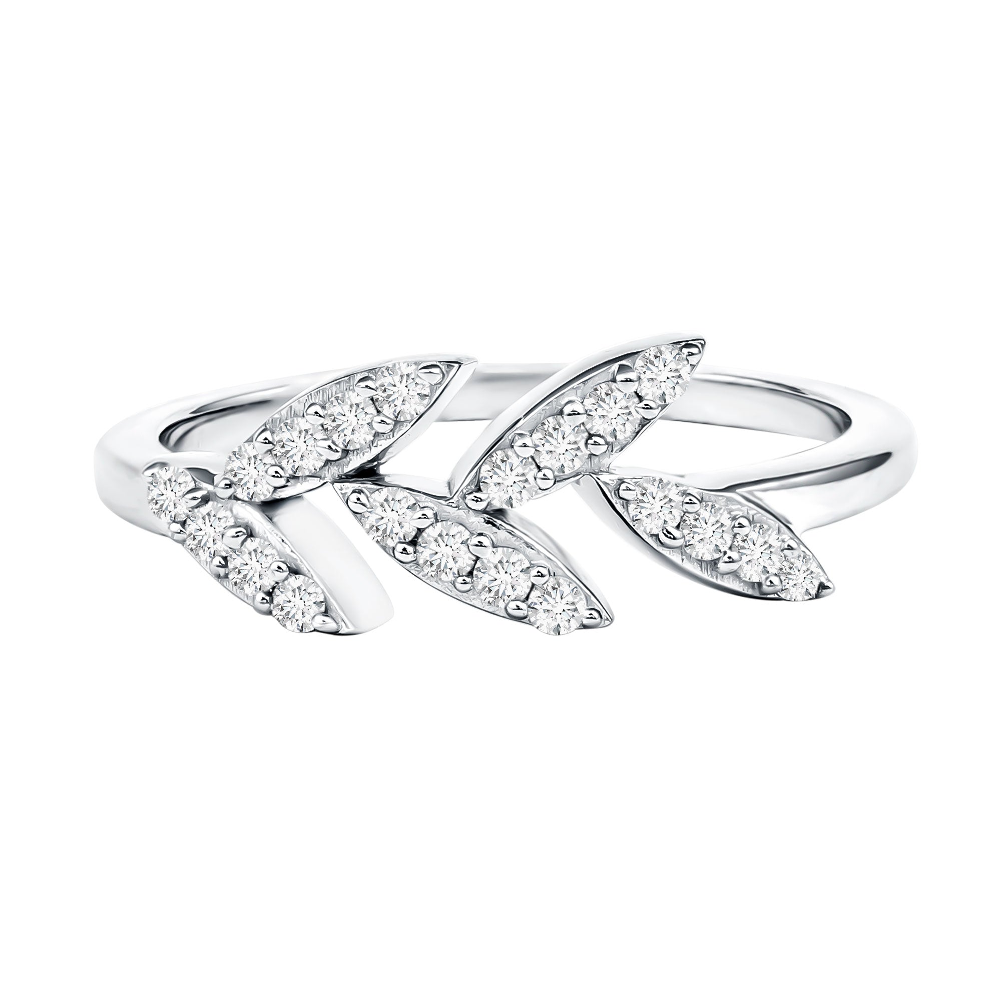 Rosec Jewels-Nature Inspired Lab Grown Diamond Olive Leaf Branch Ring