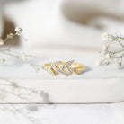 Rosec Jewels-Nature Inspired Lab Grown Diamond Olive Leaf Branch Ring