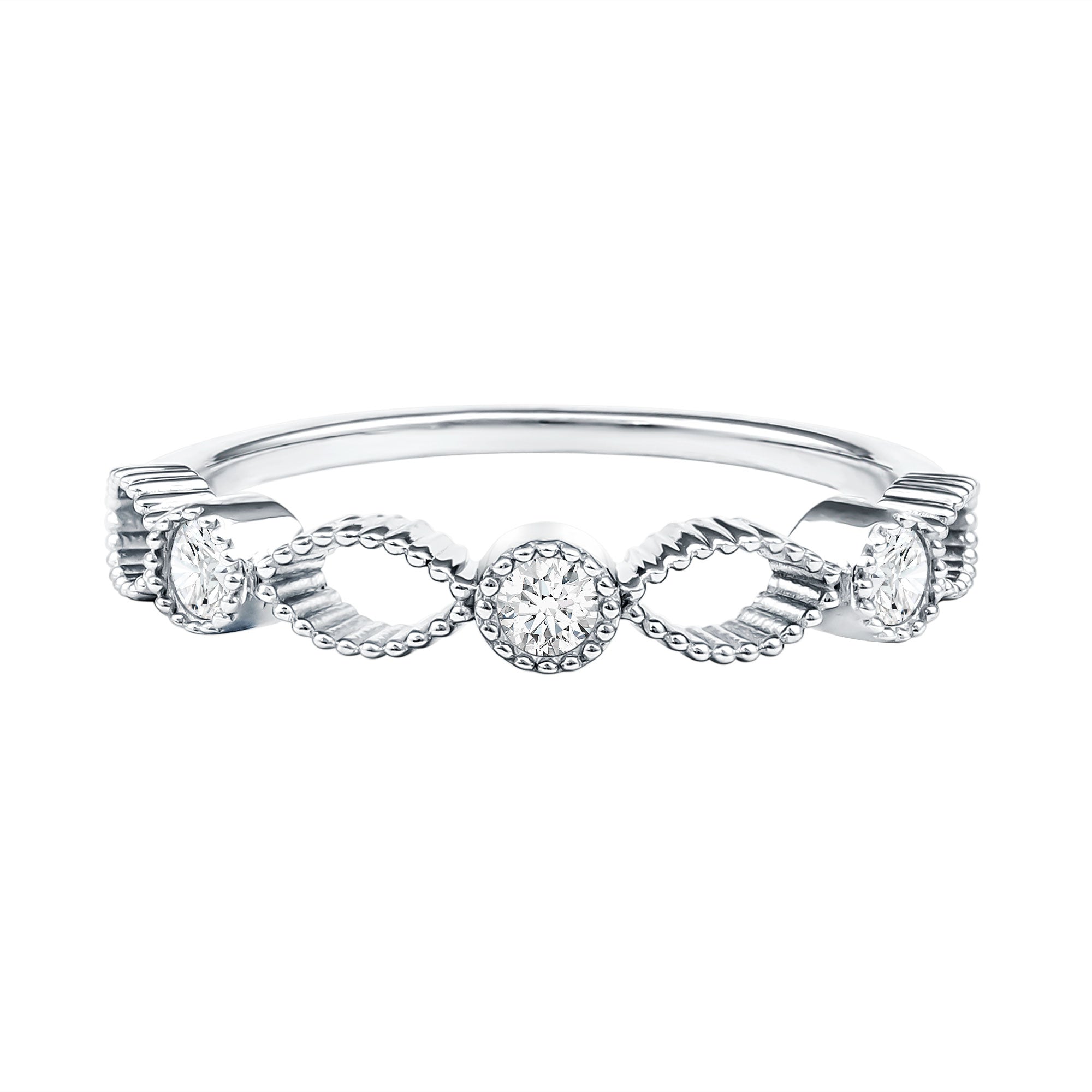 Rosec Jewels-Infinity Inspired Lab Grown Diamond Stackable Ring for Women