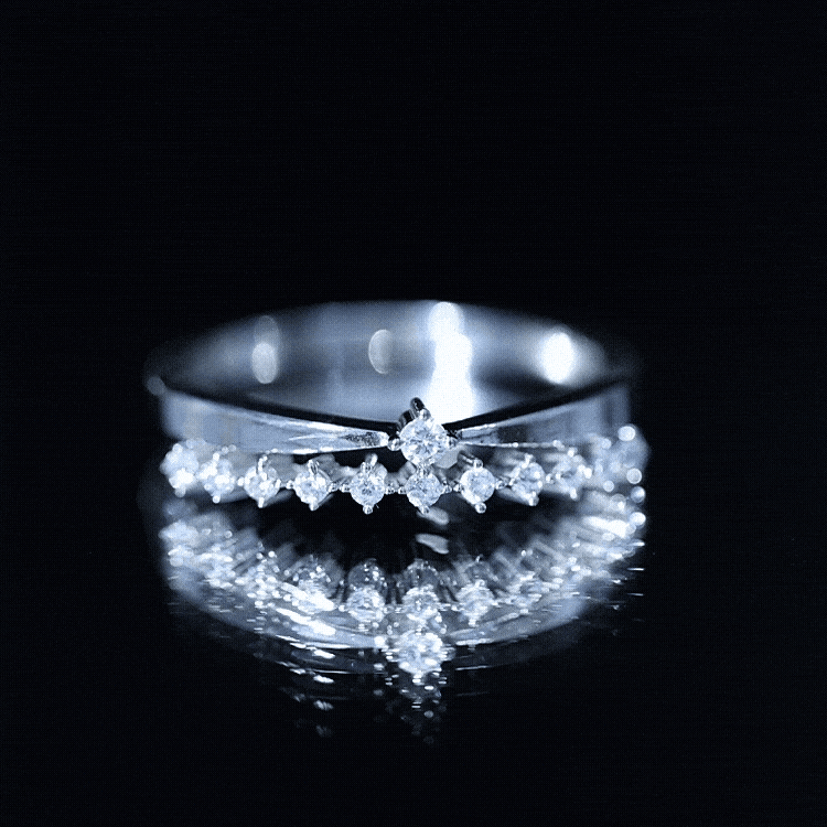 Rosec Jewels-Stackable Round Cut Lab Grown Diamond Anniversary Ring