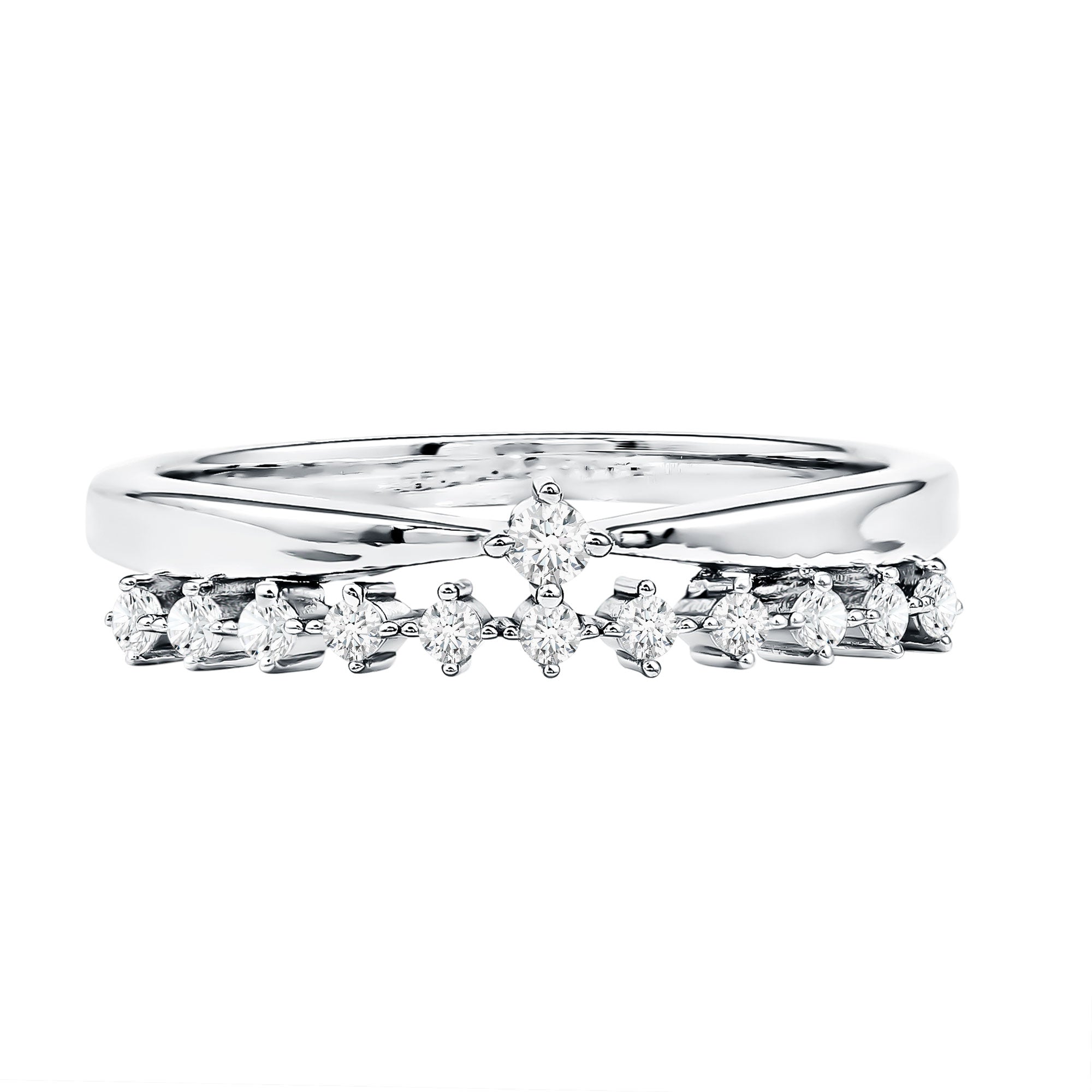 Rosec Jewels-Stackable Round Cut Lab Grown Diamond Anniversary Ring
