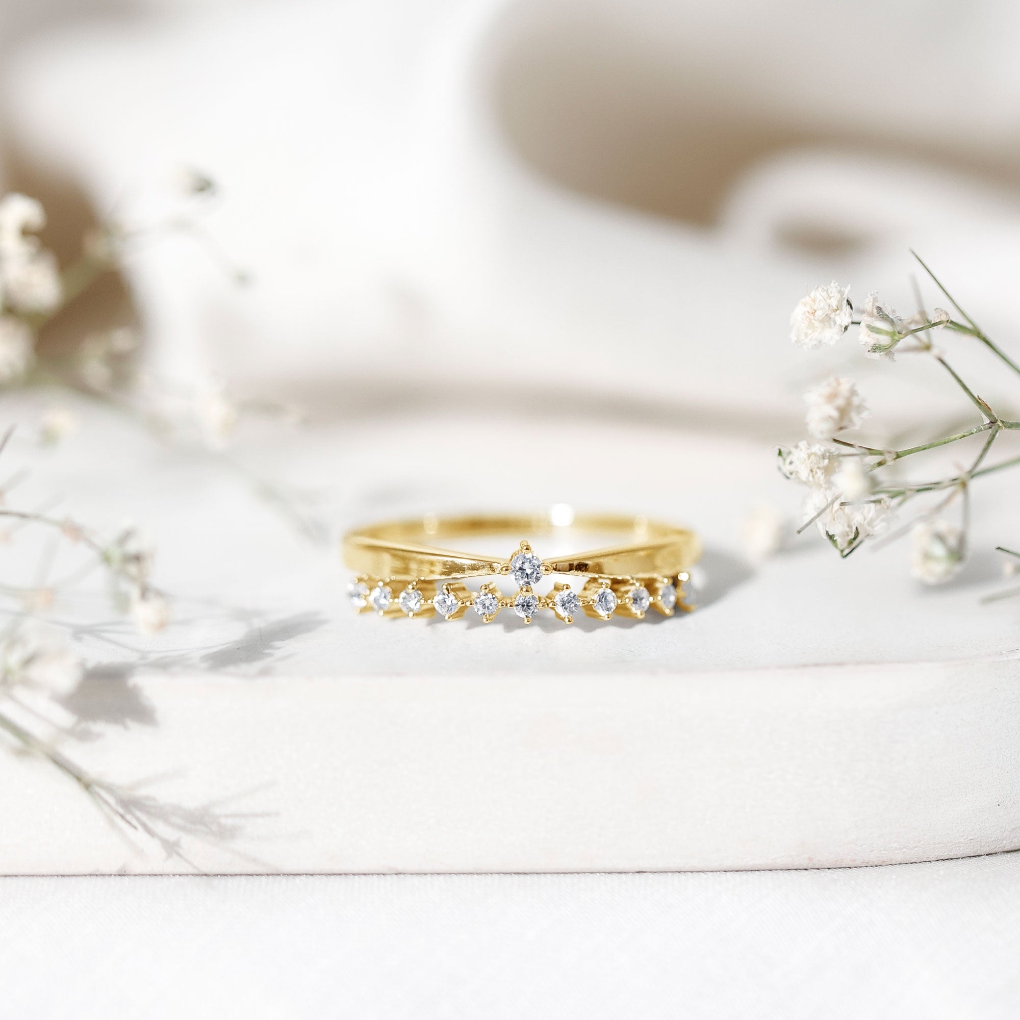Rosec Jewels-Stackable Round Cut Lab Grown Diamond Anniversary Ring