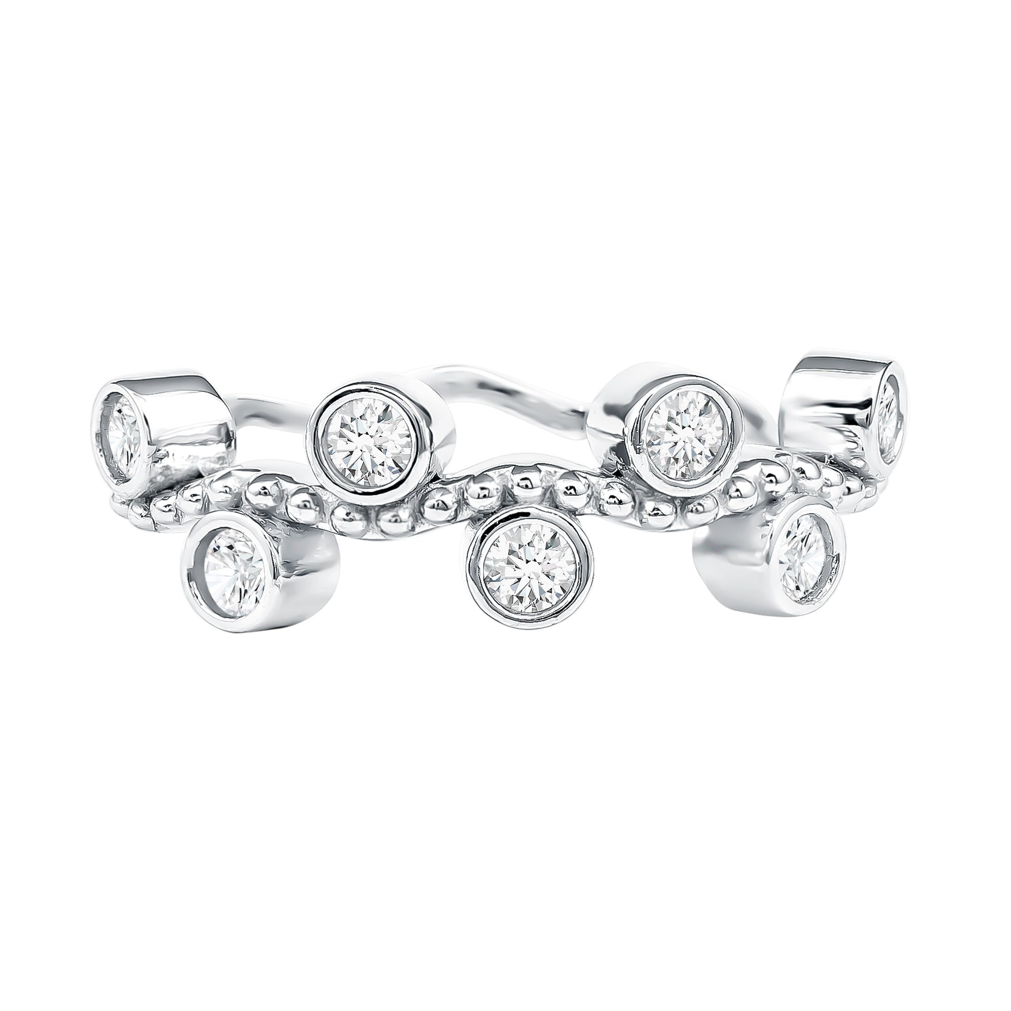 Rosec Jewels-Bezel Set Lab Grown Diamond Curved Wedding Band