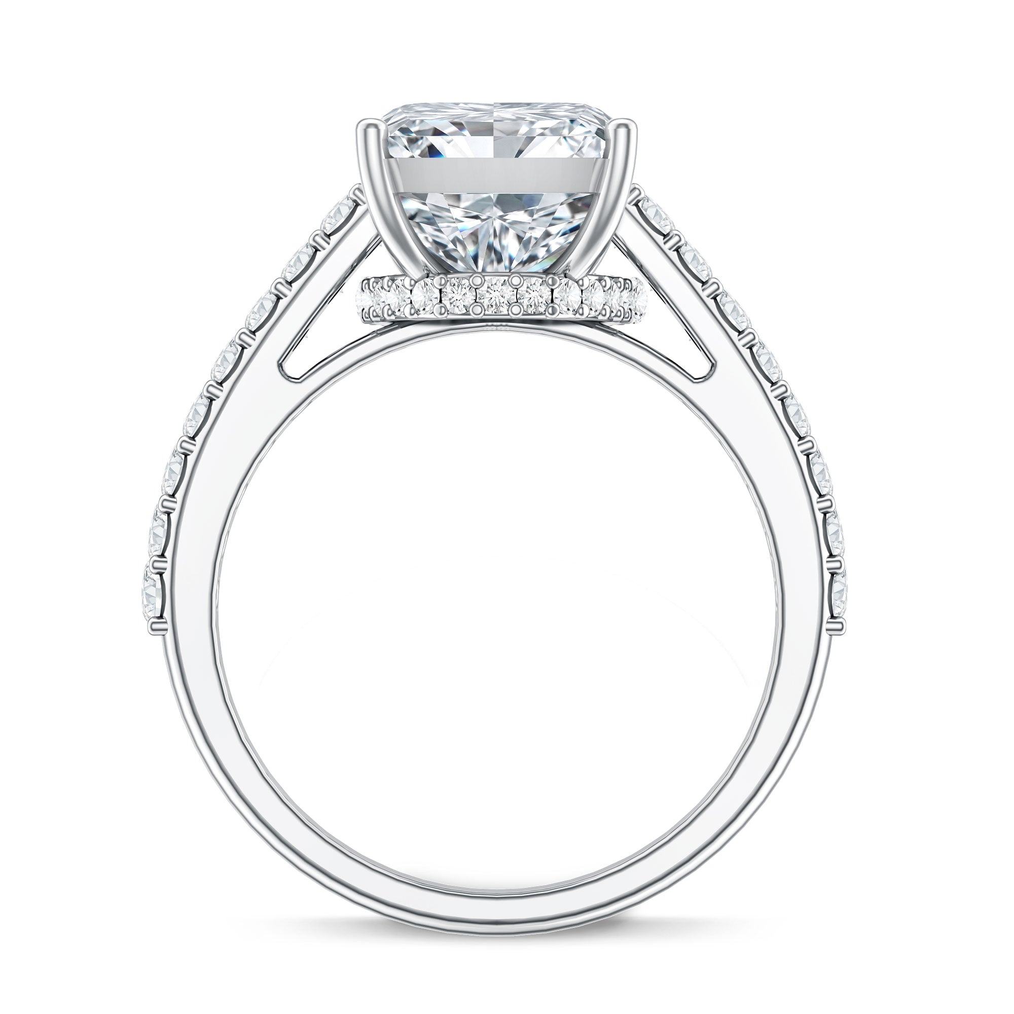 Rosec Jewels-Emerald Cut 5 Carat Lab Grown Diamond Solitaire Engagement Ring IGI Certified