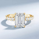 IGI Certified 3 Carat Emerald Cut Lab Grown Diamond Engagement Ring with Side Stones Lab - ( E-VS1 ) - Rosec Jewels