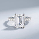 Huge 5 Carat Lab Grown Diamond Emerald Cut Engagement Ring IGI Certificate Lab - ( E-VS1 ) - Rosec Jewels