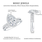 Rosec Jewels-2 Carat Lab Grown Diamond Teardrop Wedding Ring Set with IGI Certificate