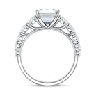 Emerald Cut 4 Carat Lab Grown Diamond Side Stone Engagement Ring with IGI Certificate Lab - ( E-VS1 ) - Rosec Jewels