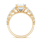 Emerald Cut 4 Carat Lab Grown Diamond Side Stone Engagement Ring with IGI Certificate Lab - ( E-VS1 ) - Rosec Jewels