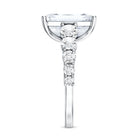 IGI Certified 5 Carat Big Lab Grown Diamond Emerald Cut Engagement Ring with Side Stones Lab - ( E-VS1 ) - Rosec Jewels