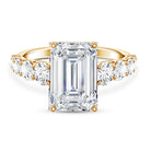 IGI Certified 5 Carat Big Lab Grown Diamond Emerald Cut Engagement Ring with Side Stones Lab - ( E-VS1 ) - Rosec Jewels