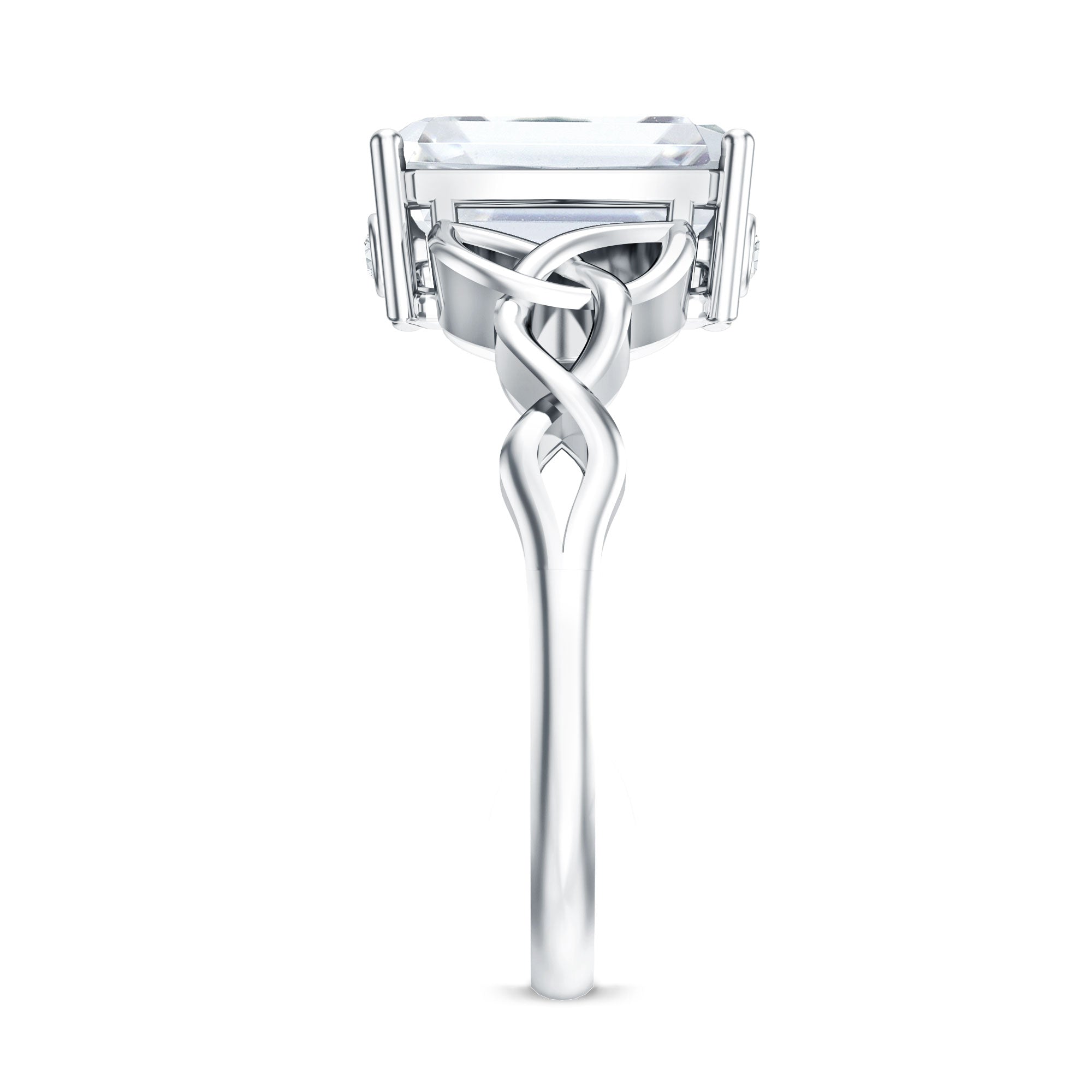 3 Carat Lab Created Diamond Celtic Design Engagement Ring with IGI Certificate Lab - ( E-VS1 ) - Rosec Jewels