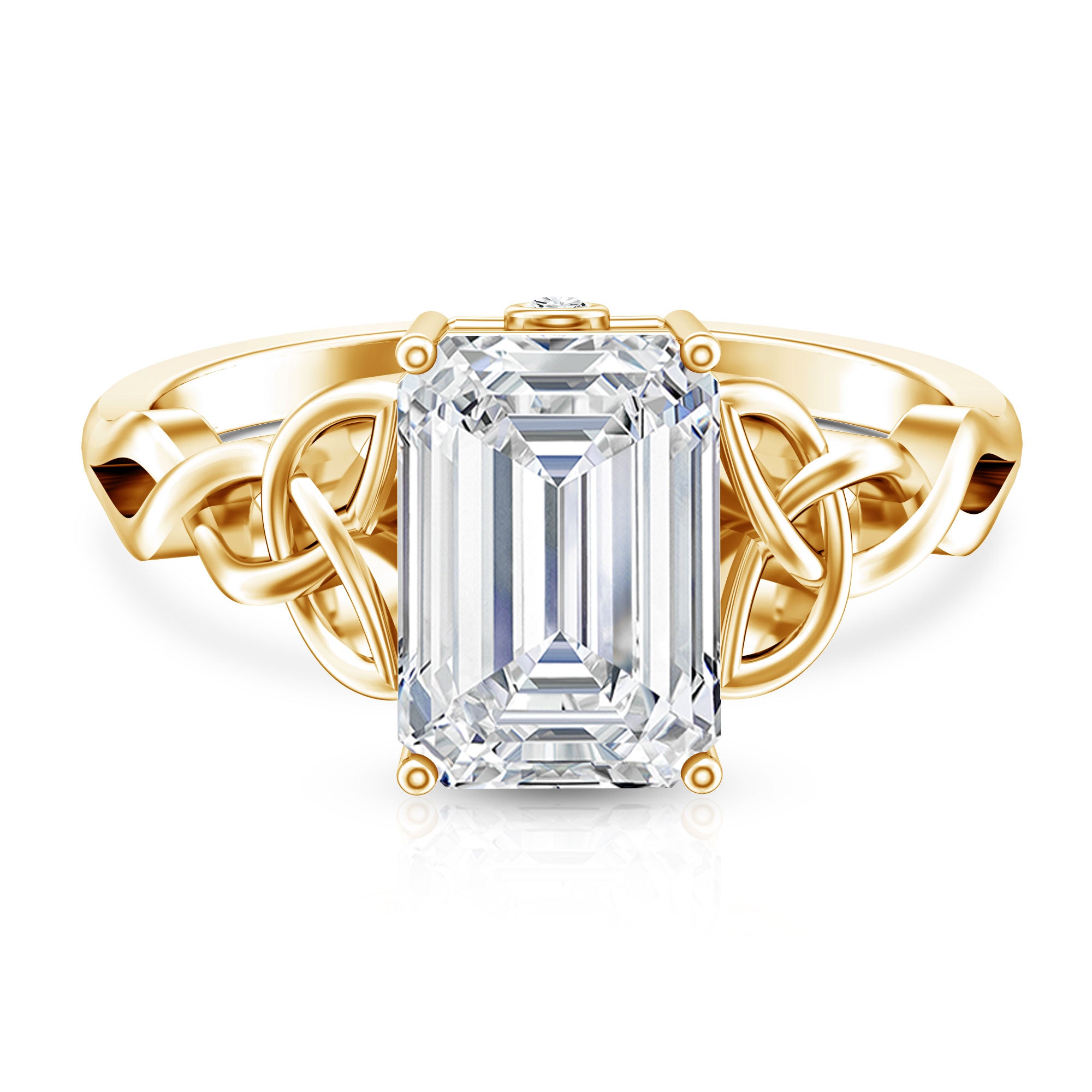 3 Carat Lab Created Diamond Celtic Design Engagement Ring with IGI Certificate Lab - ( E-VS1 ) - Rosec Jewels
