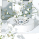 Rosec Jewels-IGI Certified Emerald Cut Lab Grown Diamond Split Shank Engagement Ring 2 Carat