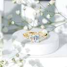 Rosec Jewels-IGI Certified Emerald Cut Lab Grown Diamond Split Shank Engagement Ring 2 Carat