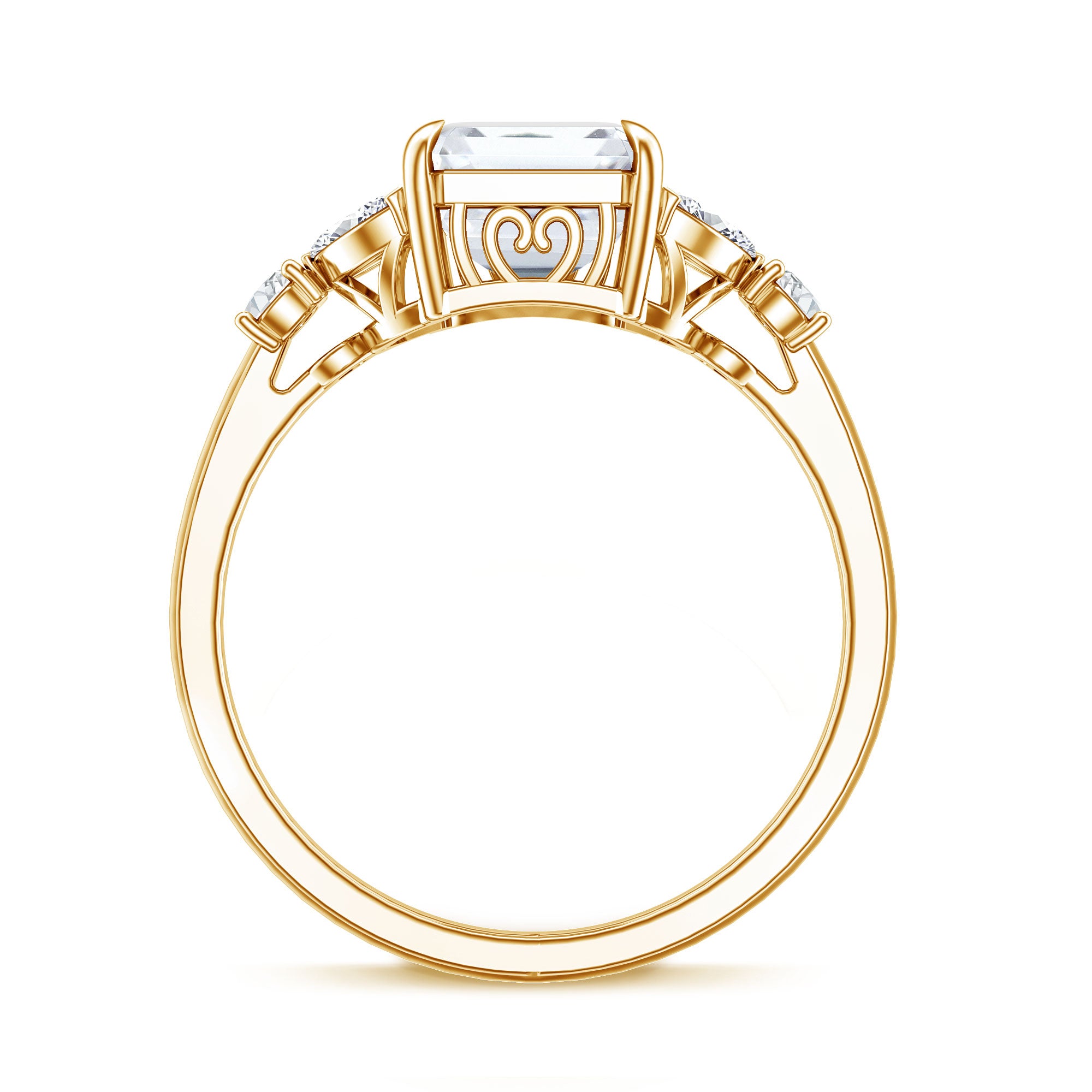 IGI Certified Lab Grown Diamond Emerald Cut Engagement Ring 3 Carat Lab - ( E-VS1 ) - Rosec Jewels