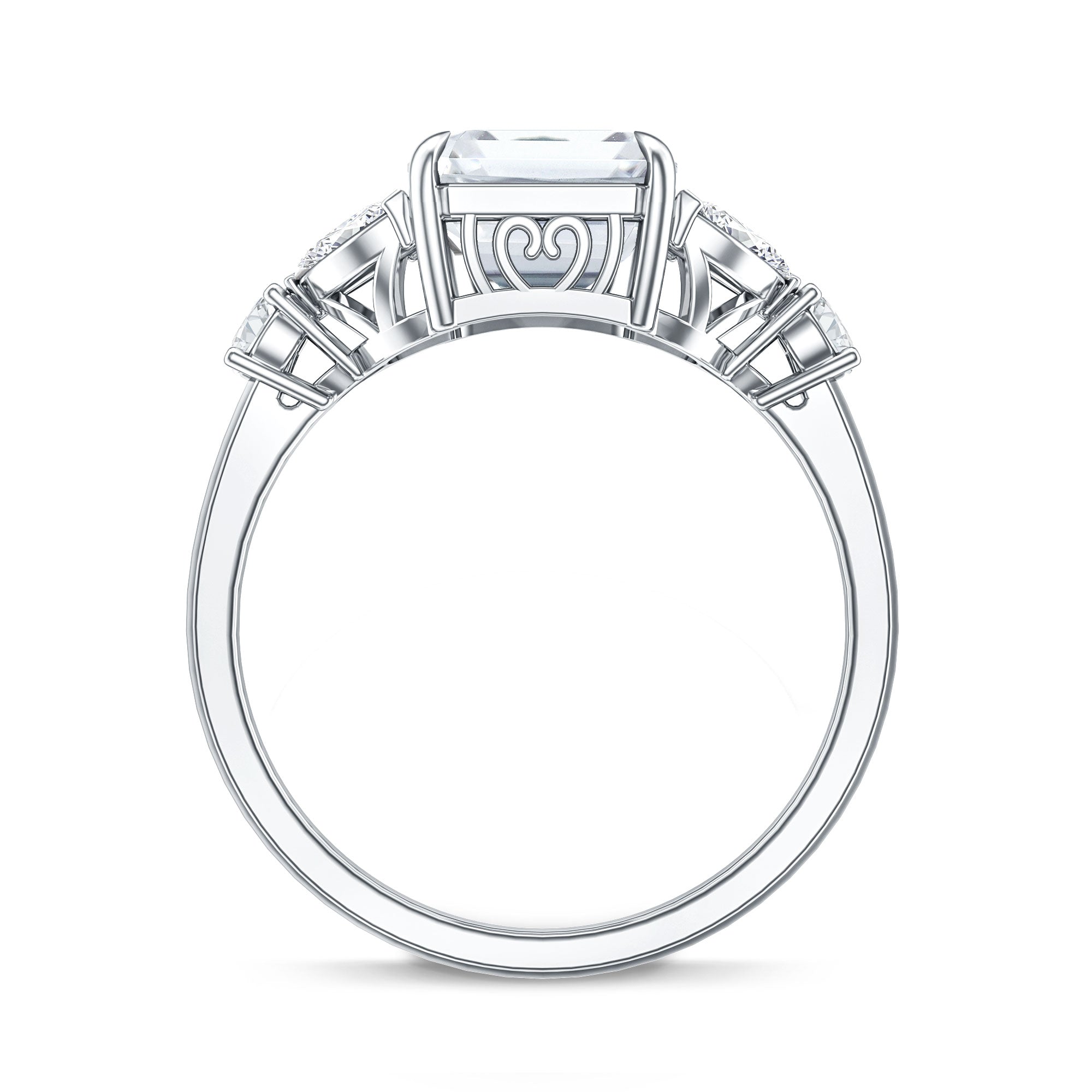 IGI Certified Emerald Cut Lab Grown Diamond Statement Engagement Ring 5 Carat Lab - ( E-VS1 ) - Rosec Jewels