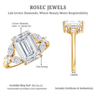IGI Certified Emerald Cut Lab Grown Diamond Statement Engagement Ring 5 Carat Lab - ( E-VS1 ) - Rosec Jewels