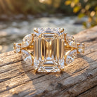 IGI Certified Emerald Cut Lab Grown Diamond Statement Engagement Ring 5 Carat Lab - ( E-VS1 ) - Rosec Jewels